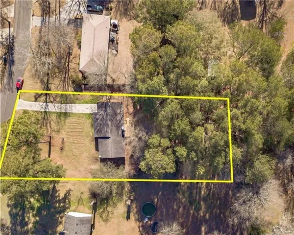 a bird view of a house