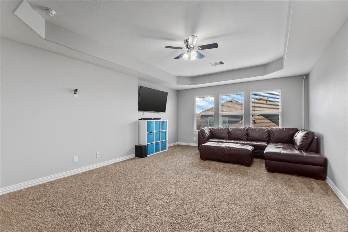 16319 Denise Terrace Drive Hockley, TX 77447 - Photo 32 of 49 a living room with furniture and a flat screen tv