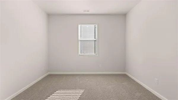 a view of a small space with a window