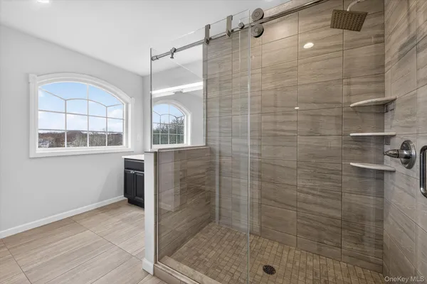 a bathroom with a shower