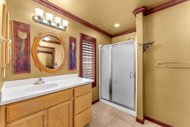 a view of a lake with a city