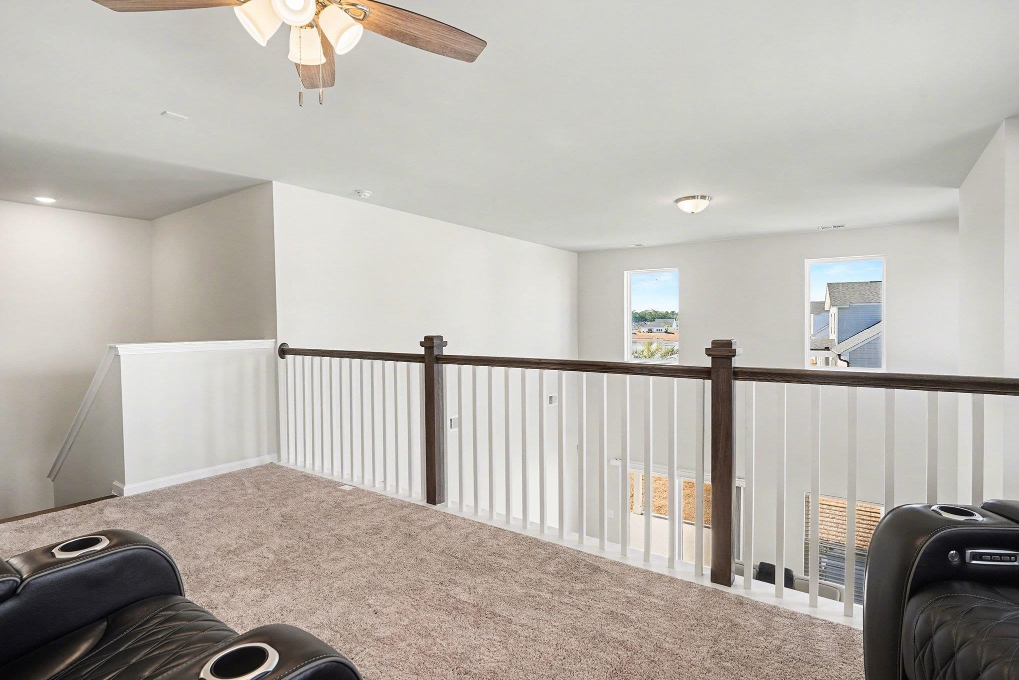 3005 Palma Way Myrtle Beach, SC 29579 - Photo 18 of 30 Sitting room featuring carpet flooring, an upstairs landing, and ceiling fan