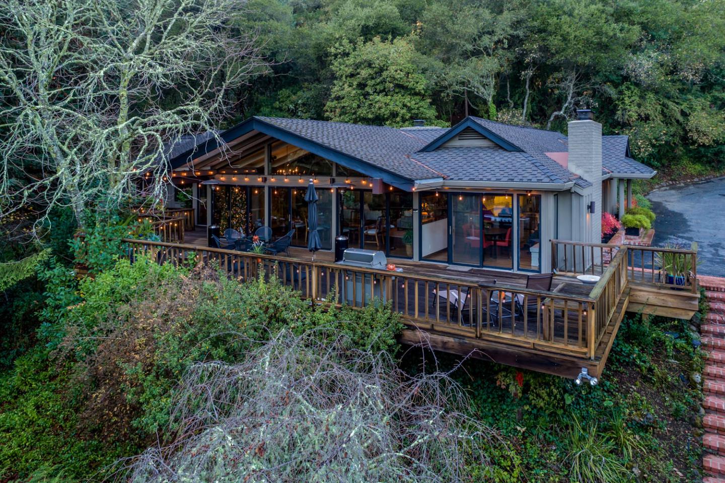a view of a house with roof deck