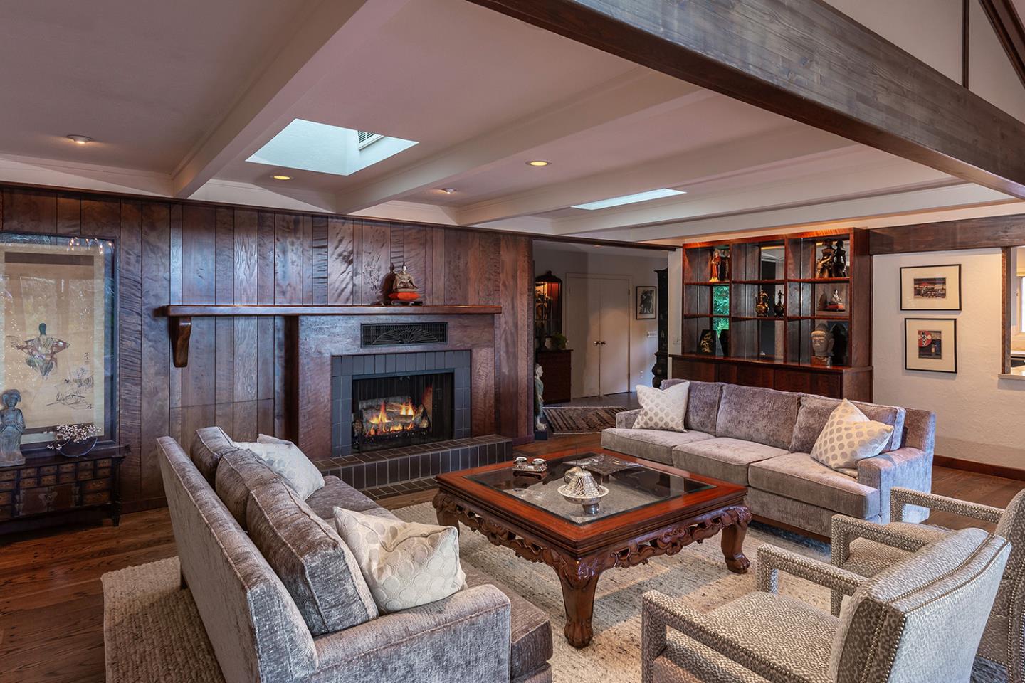 1255 La Honda Road Woodside, CA 94062 - Photo 11 of 26 a living room with furniture and a fireplace