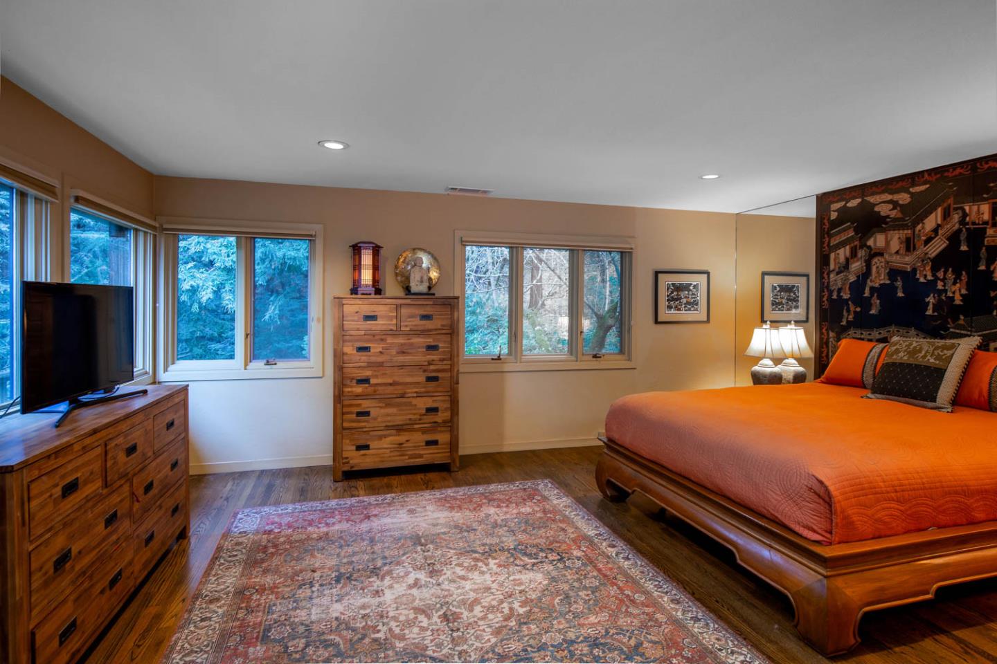 1255 La Honda Road Woodside, CA 94062 - Photo 16 of 26 a bedroom with a bed and furniture