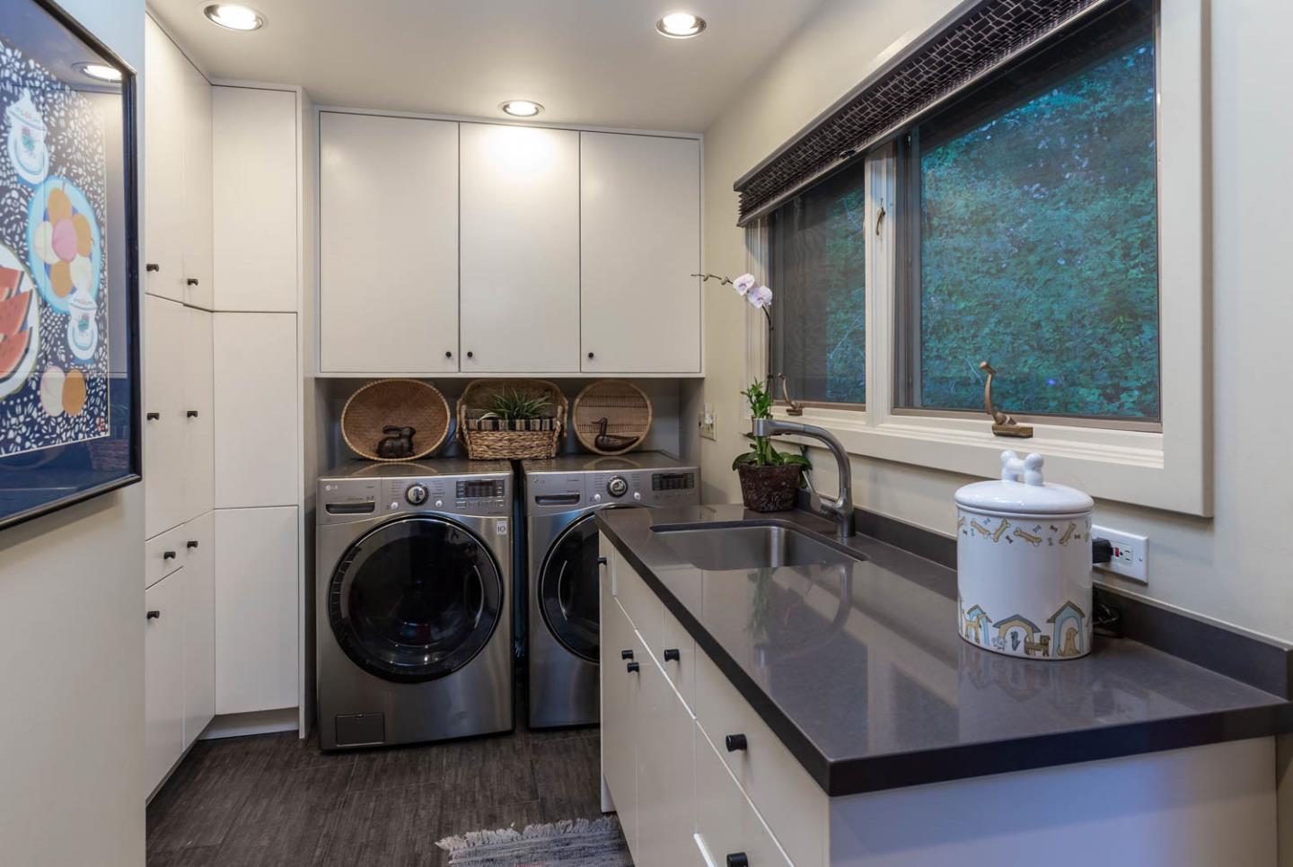 1255 La Honda Road Woodside, CA 94062 - Photo 18 of 26 a view of kitchen and sink with wooden floor