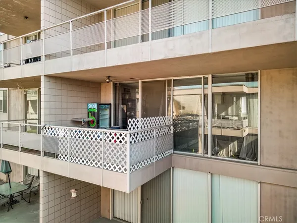 a view of a deck with furniture
