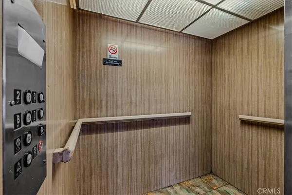 a view of wooden door