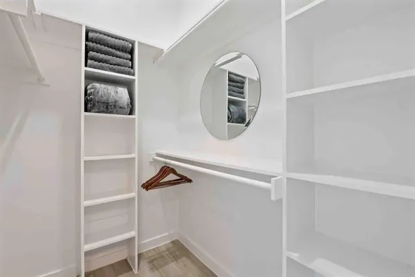 a close view of closet