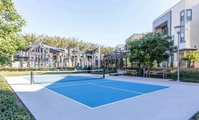 a building with trees in front of it