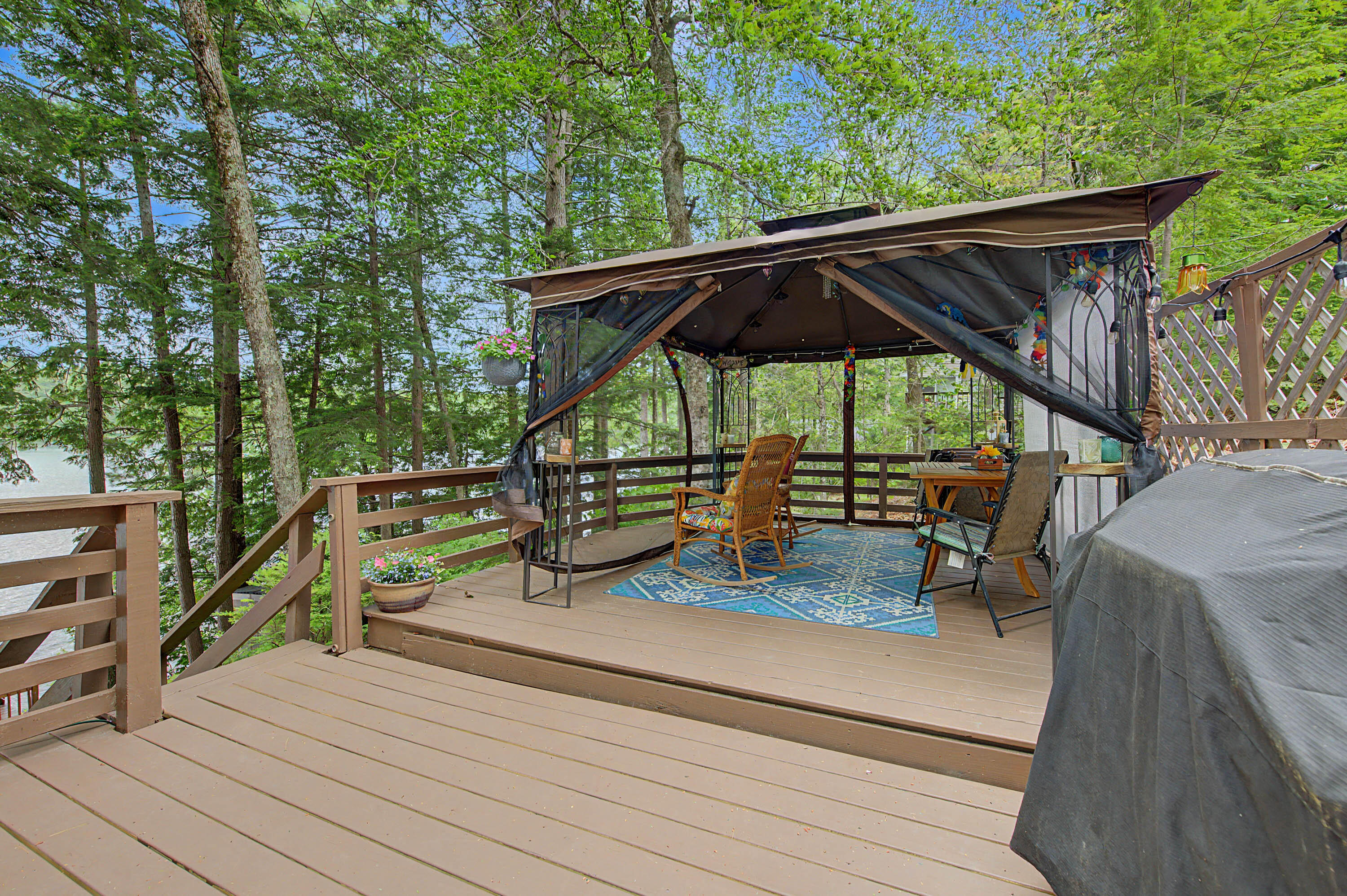141 Coffee Pond Road Casco, ME 04015 - Photo 18 of 36 Screen house with lake view