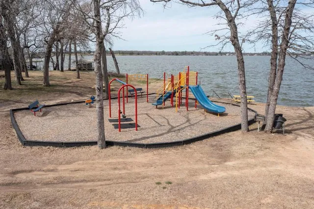 a view of outdoor space with a slide