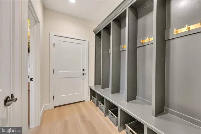 a view of a hallway with closet