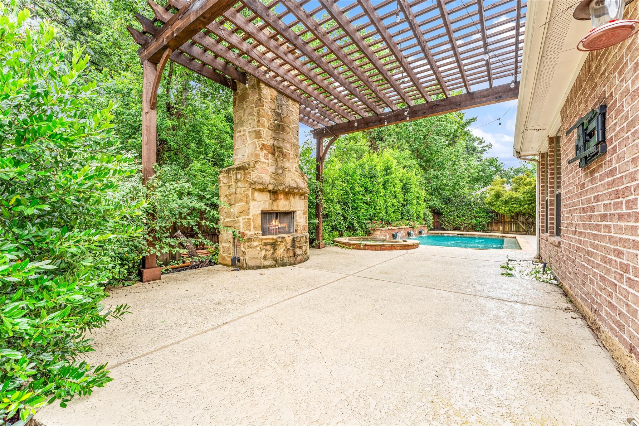 28331 Hollow Springs Lane Spring, TX 77386 - Photo 41 of 49 Pergala with wood burning fireplace