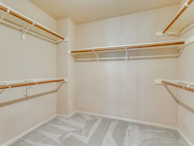 a view of small space with racks on the wall
