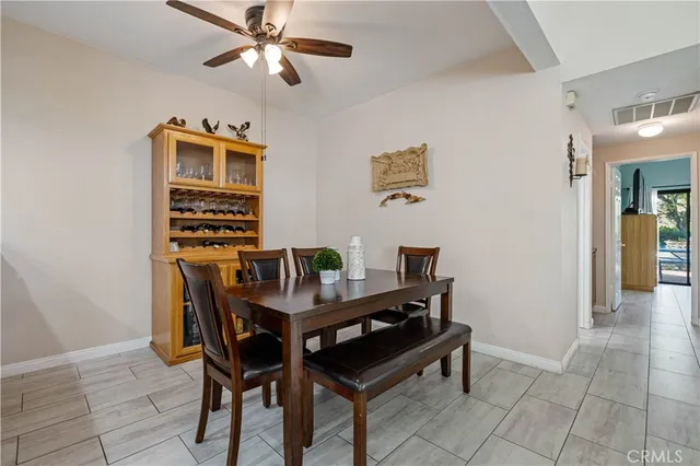 a view of a dining room and livingroom