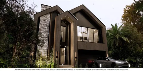 a view of a white building and outdoor space