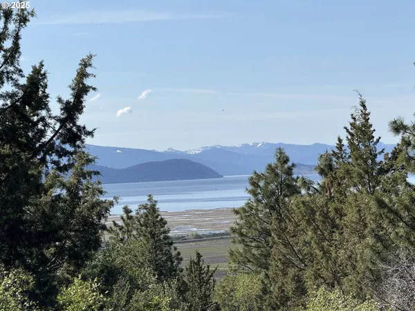 a view of a road with a mountain in the background