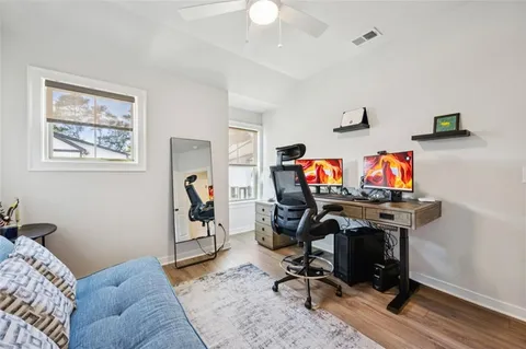 an aerial view of multiple house