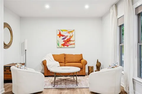 a view of a building with a street