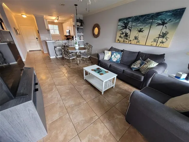 a living room with furniture and a couch