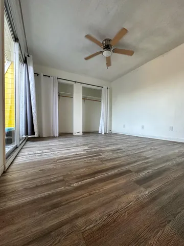 a view of backyard with seating space