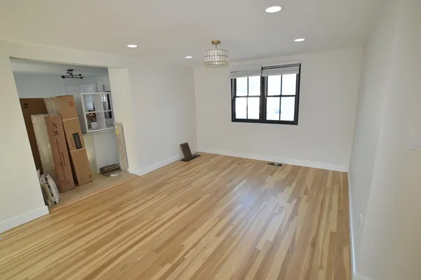 a view of a livingroom with a window