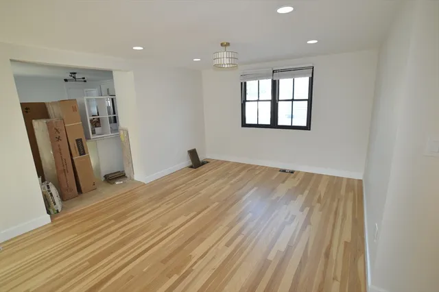 a view of a livingroom with a window