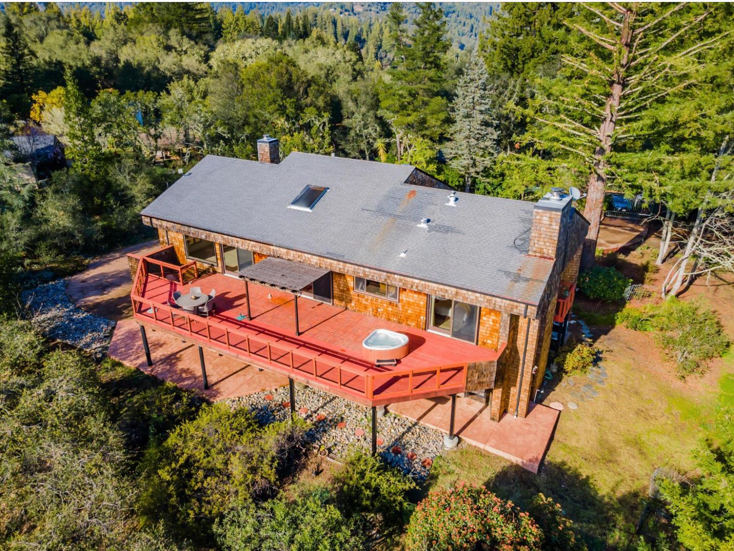 17070 Lon Road Los Gatos, CA 95033 - Photo 45 of 56 an aerial view of a house with swimming pool and outdoor space