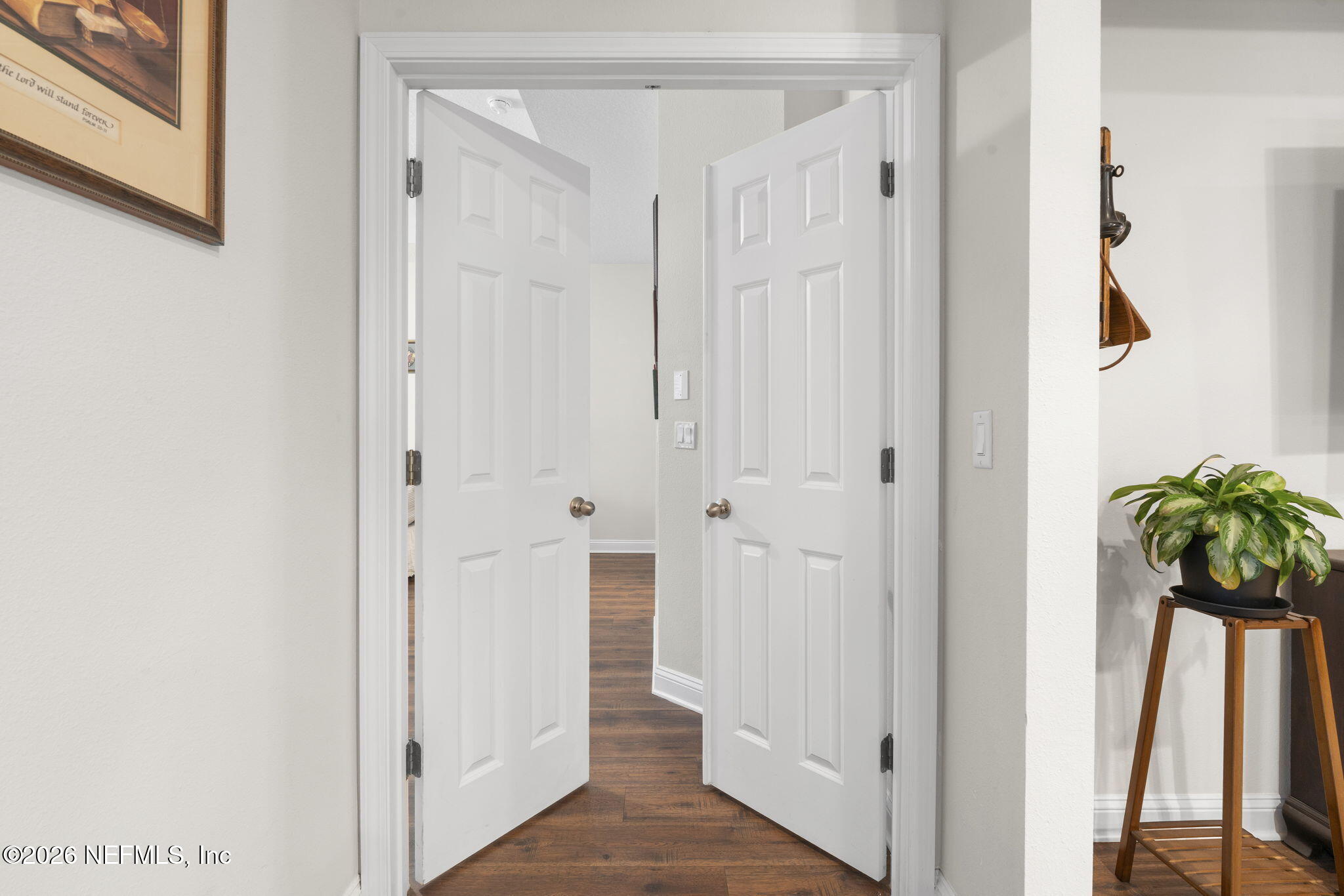 620 Ivory Palm Road Orange Park, FL 32073 - Photo 22 of 53 a view of a hallway with wooden floor and a potted plant