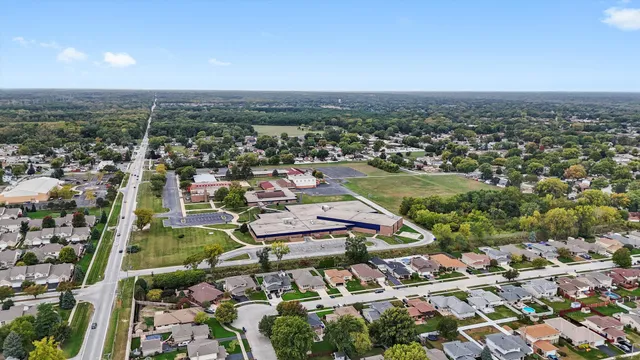 an aerial view of multiple house