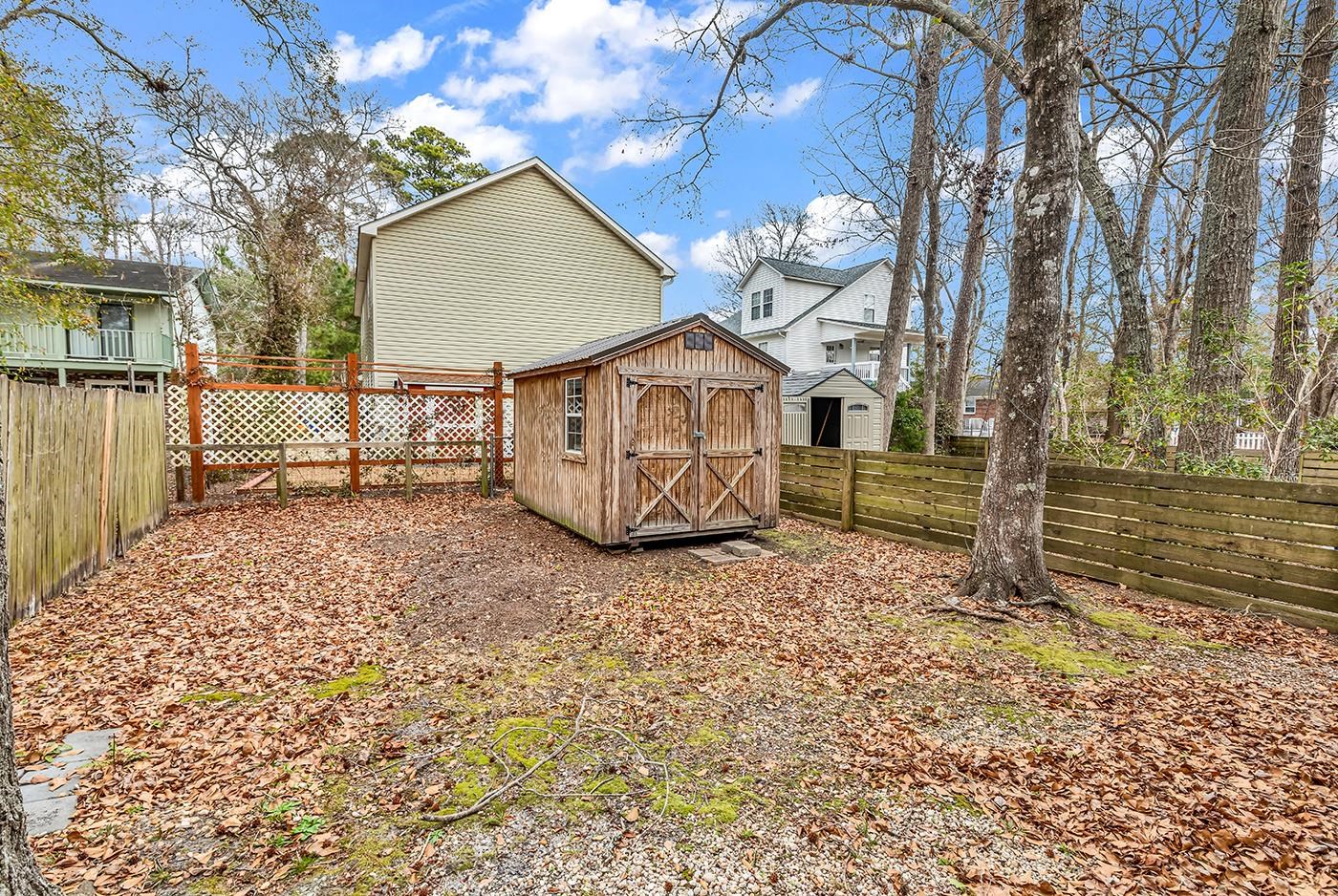 724 Juniper Drive, Unit B Surfside Beach, SC 29575 - Photo 27 of 36 View of shed featuring a fenced backyard