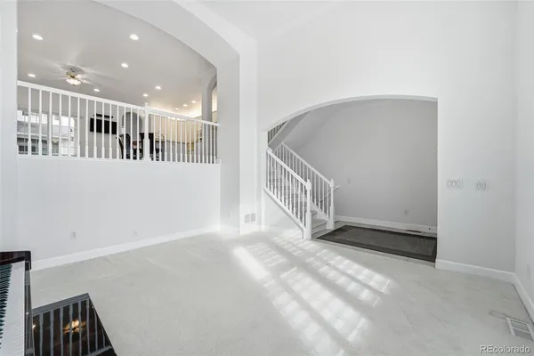 a view of an entryway with stairs
