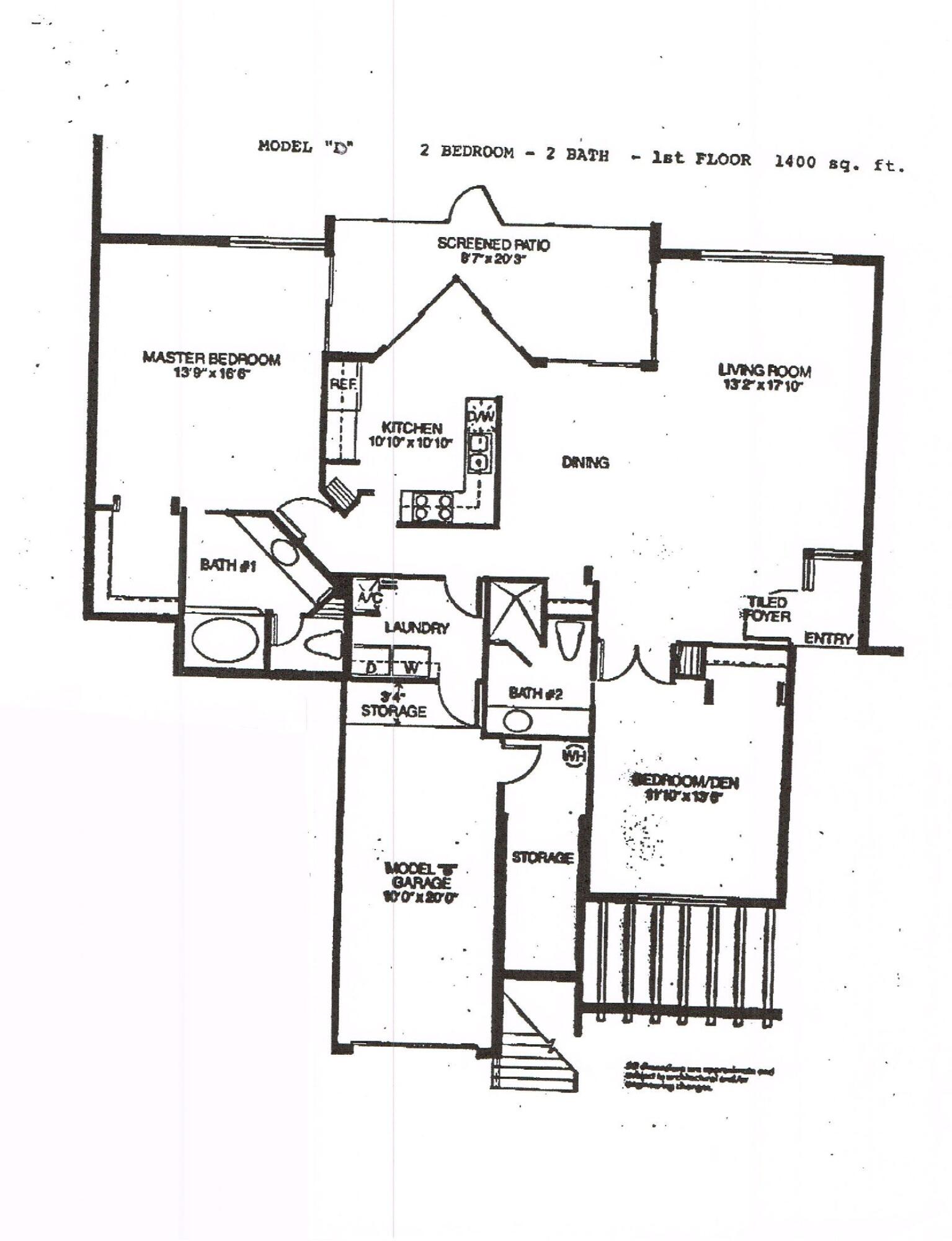 5620 Coach House Circle, Unit D Boca Raton, FL 33486 - Photo 27 of 27 Floor Plan