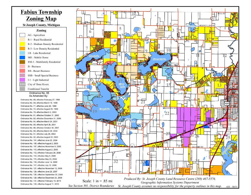 0 Us-131 Three Rivers, MI 49093 - Photo 2 of 4 Zoning Map_Fabius Township