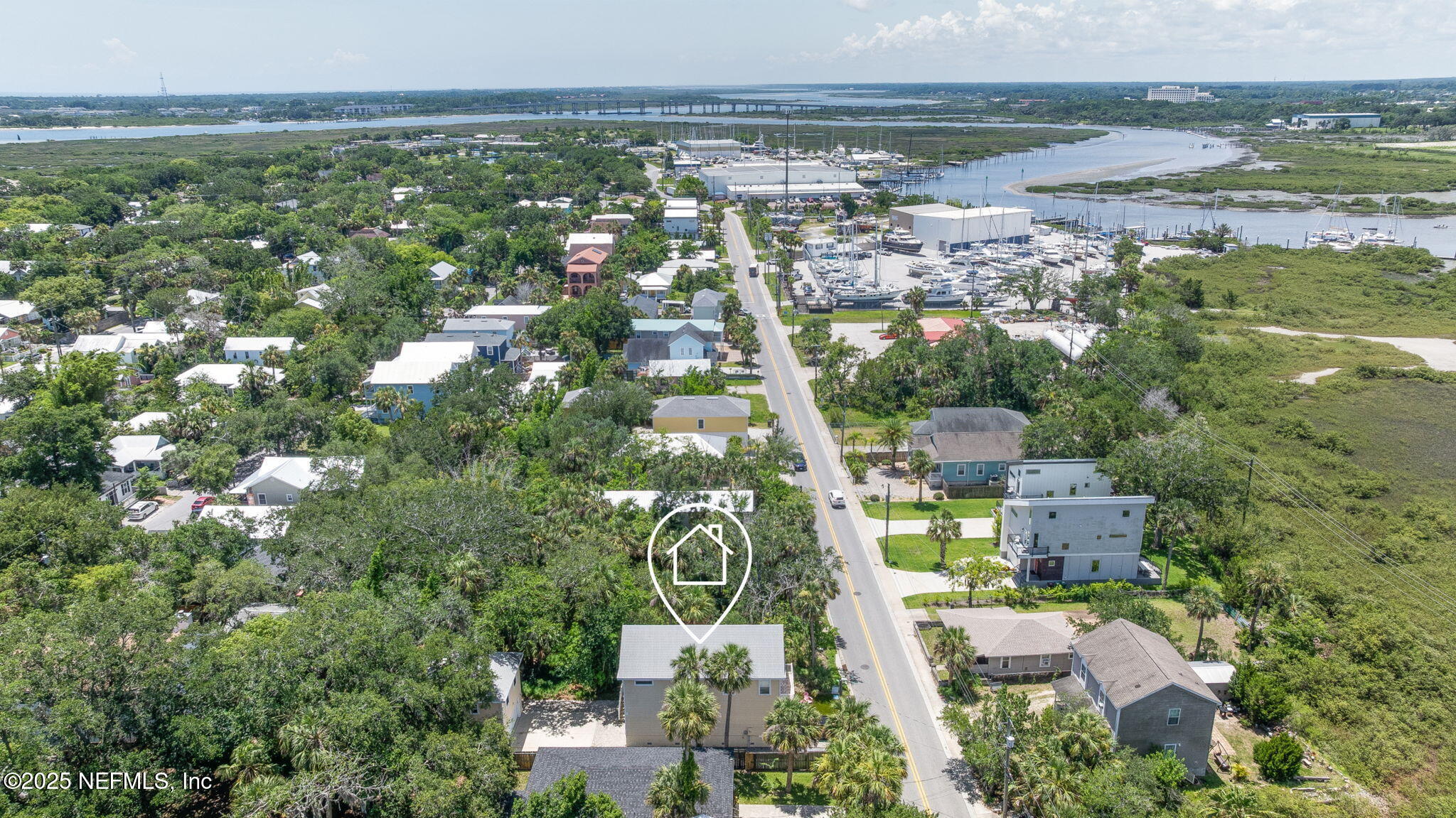 239 Riberia Street St. Augustine, FL 32084 - Photo 84 of 88 an aerial view of residential houses with outdoor space and ocean view