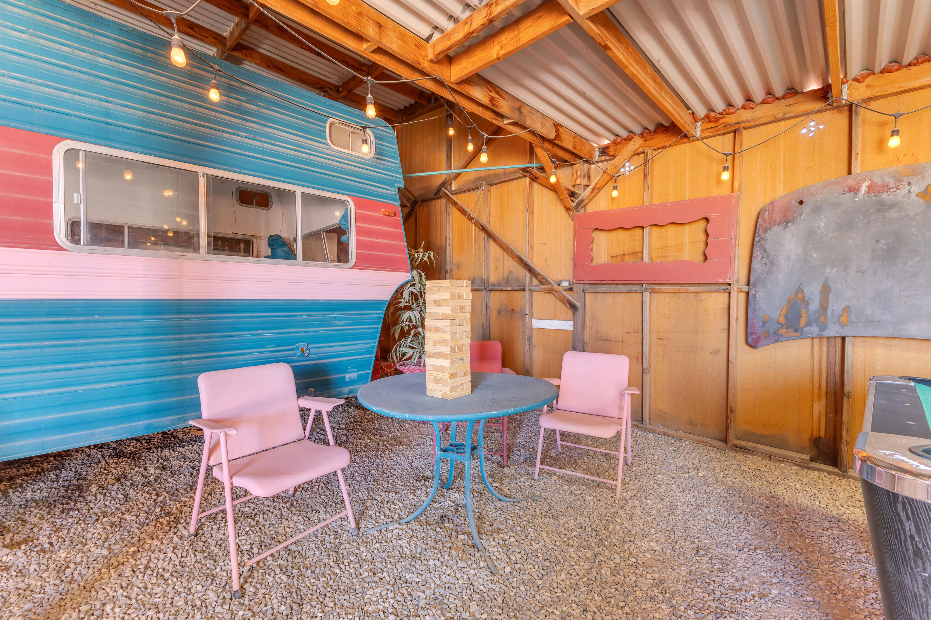 2642 Star Lane Joshua Tree, CA 92252 - Photo 61 of 76 a backyard of a house with a table and chairs