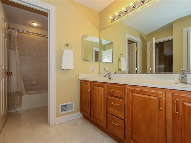 804 Stone Canyon Circle Inverness, IL 60010 - Photo 24 of 30 a spacious bathroom with a double vanity sink a large mirror and shower