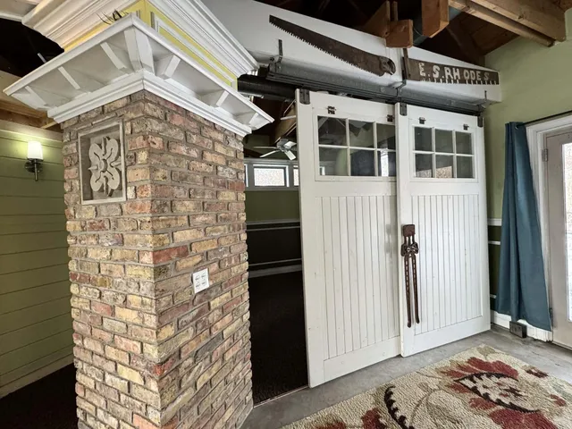 a view of road and trees