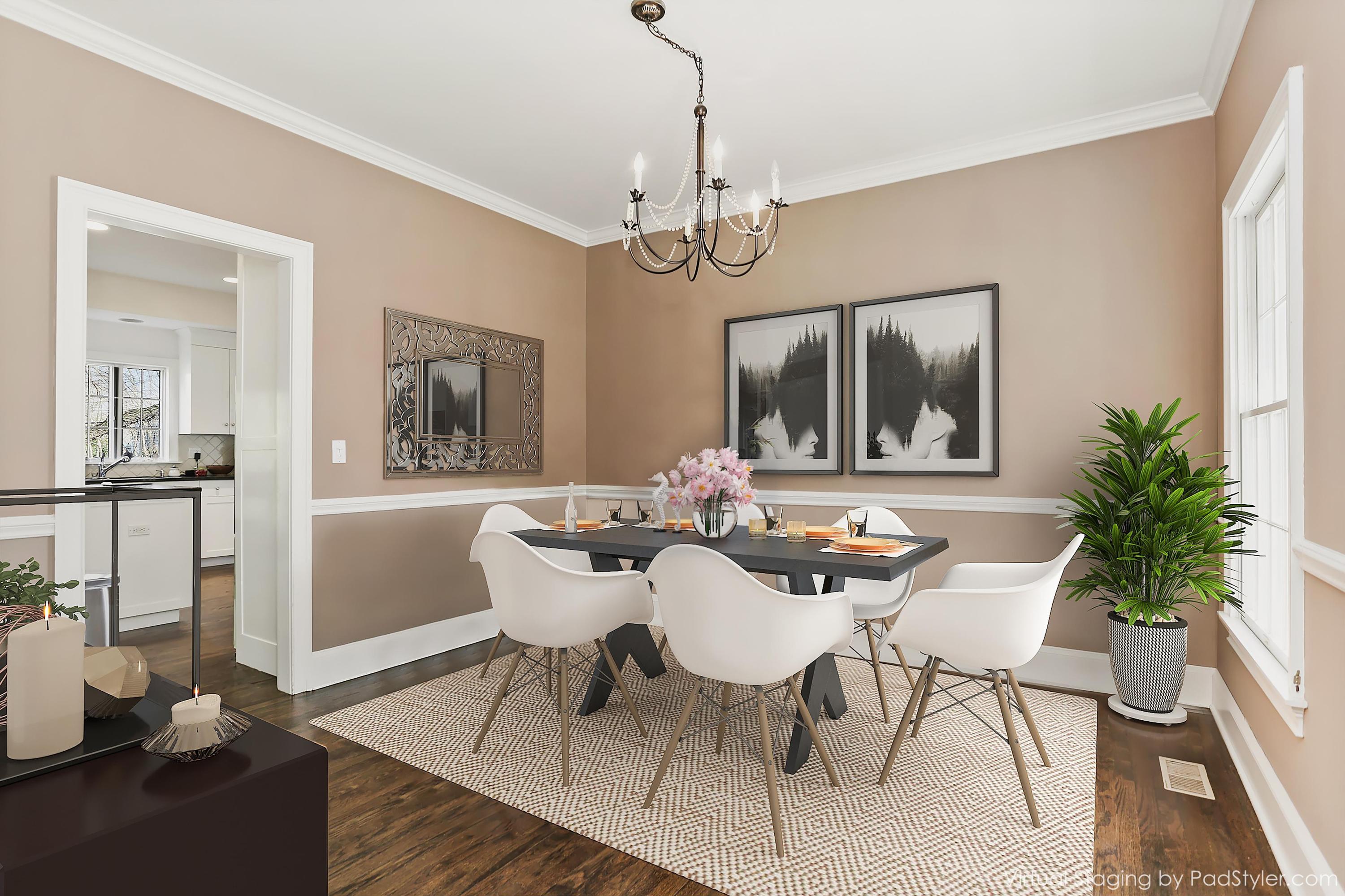 2 Old Field Road Norwalk, CT 06853 - Photo 10 of 23 a view of a dining room with furniture a chandelier and wooden floor