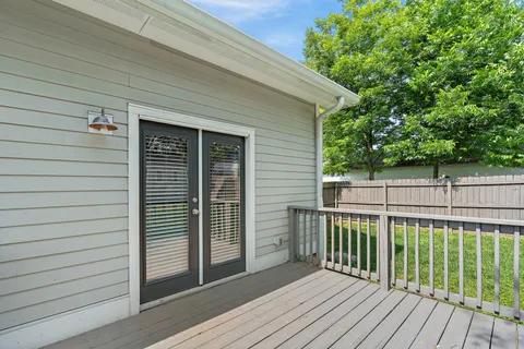 a view of a wooden deck