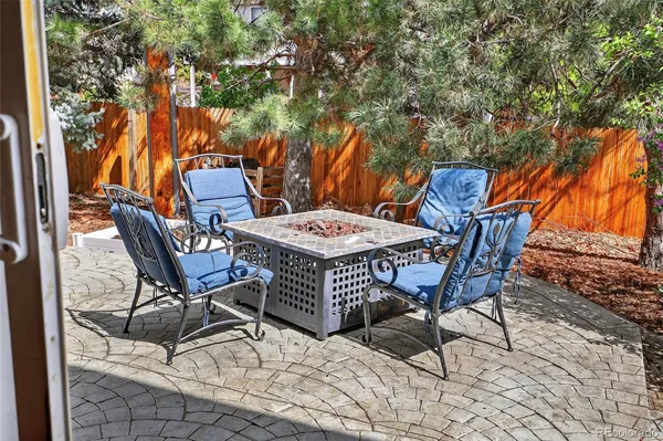 a outdoor space with a lounge chair