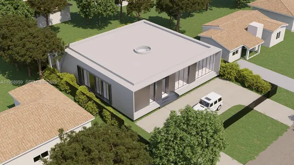 a view of a kitchen with a couple of cars