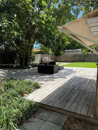 a backyard of a house with lots of green space