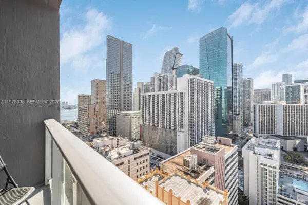 a view of balcony with city view