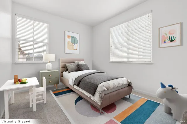 an empty room with closet area