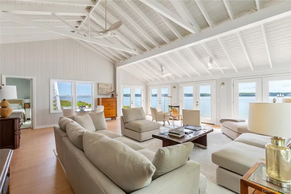 a living room with furniture