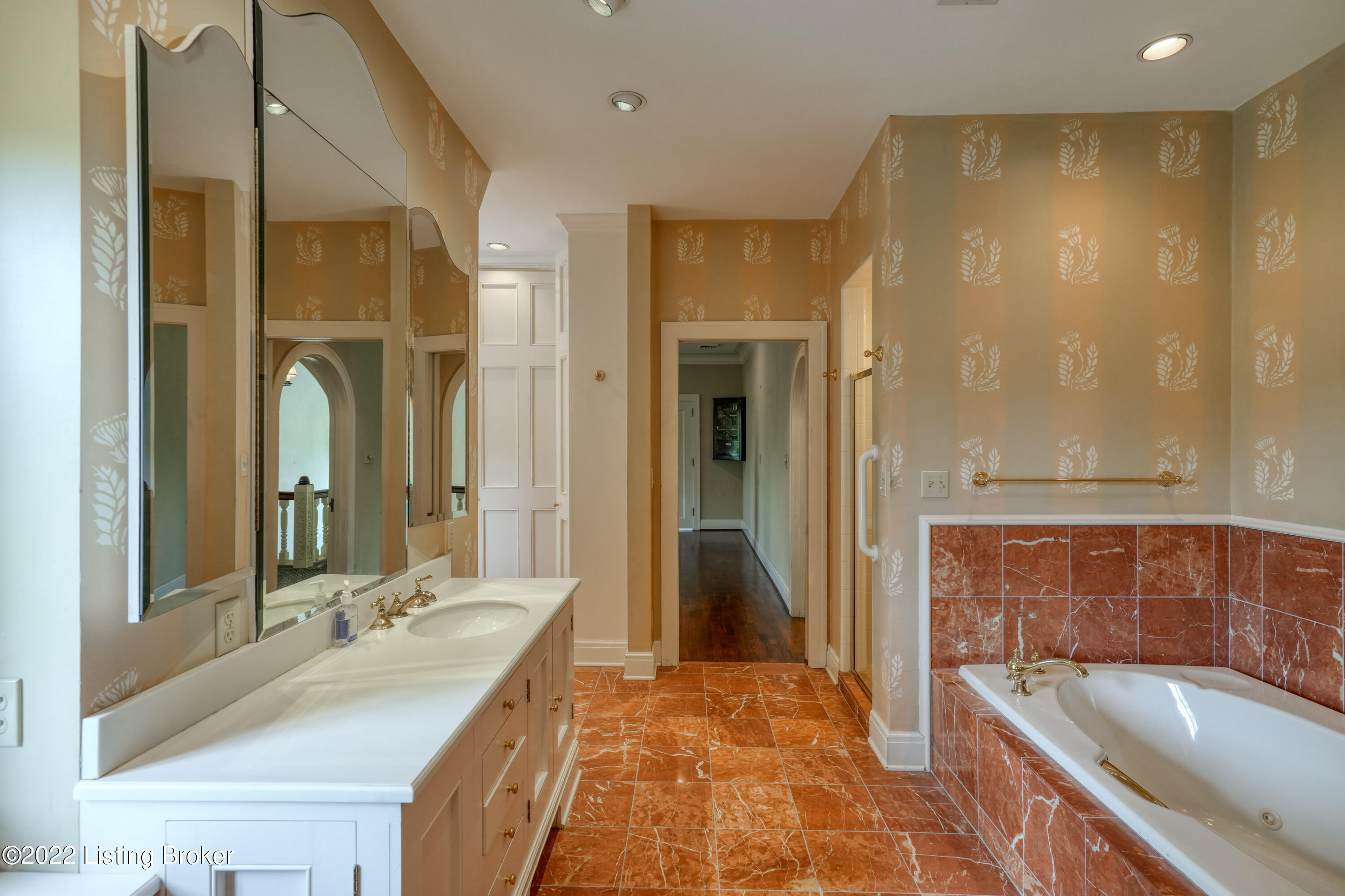 1644 Cherokee Road Louisville, KY 40205 - Photo 32 of 60 Primary Bathroom with His & Hers dressing areas and closets.