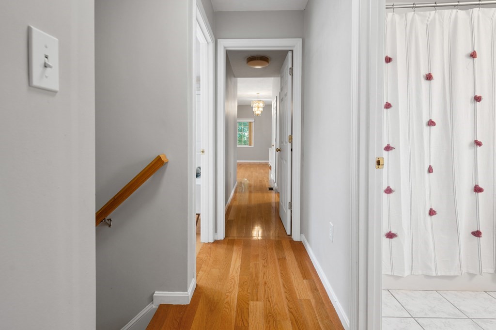 5 Michele Drive Salisbury, MA 01952 - Photo 9 of 38 a view of a hallway with wooden floor and staircase