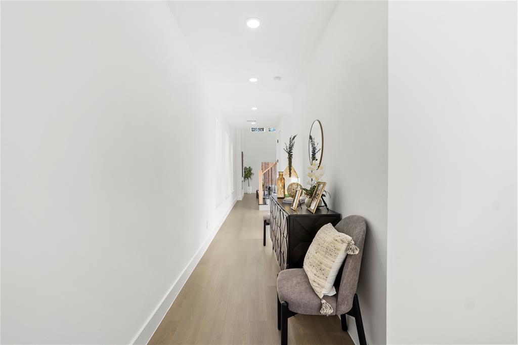 459 Hart Street Dallas, TX 75203 - Photo 3 of 21 Hall featuring wood finished floors and recessed lighting